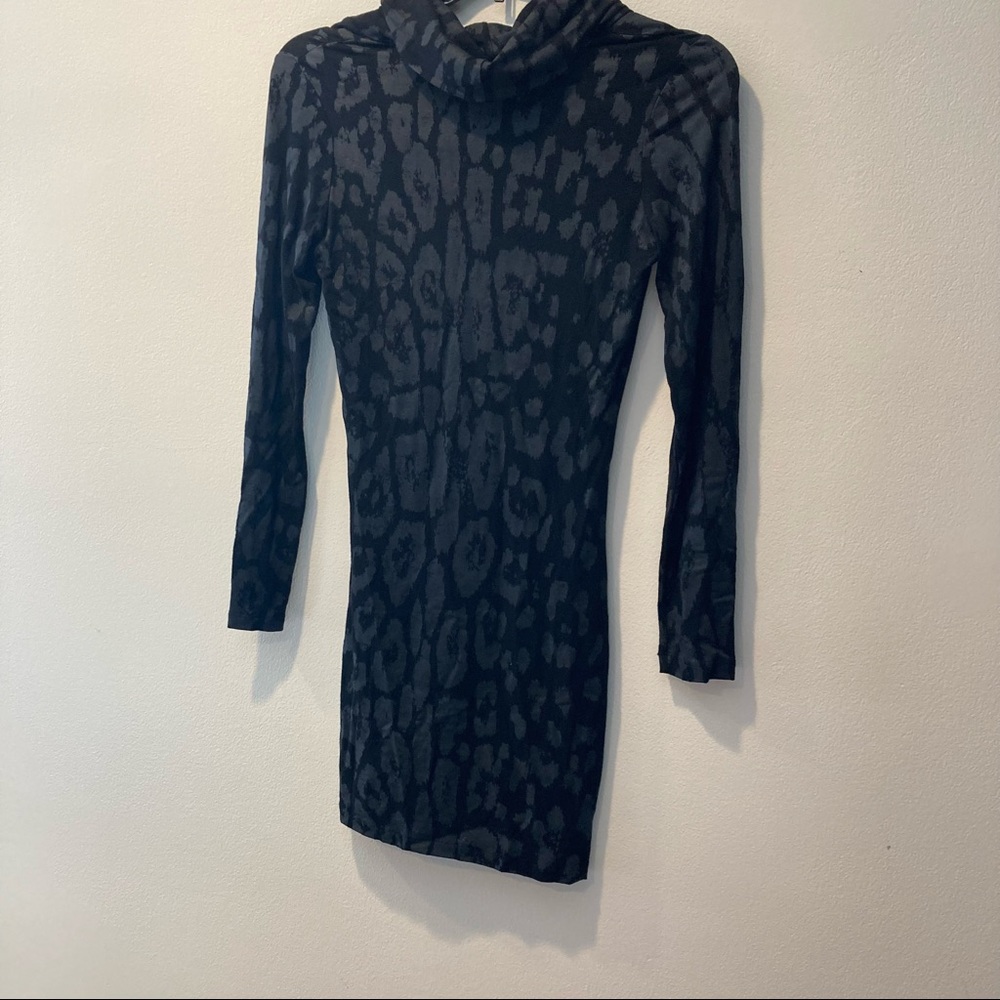 Roberto Cavalli brand cocktail evening cowl dress black leopard print, size XS/S